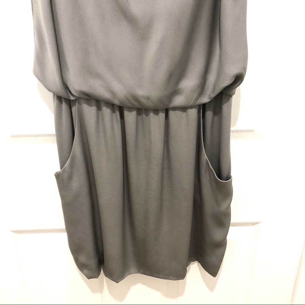 Silk asymmetrical dress.  Clean/classy work outfit with a black blazer. - Picture 2 of 3